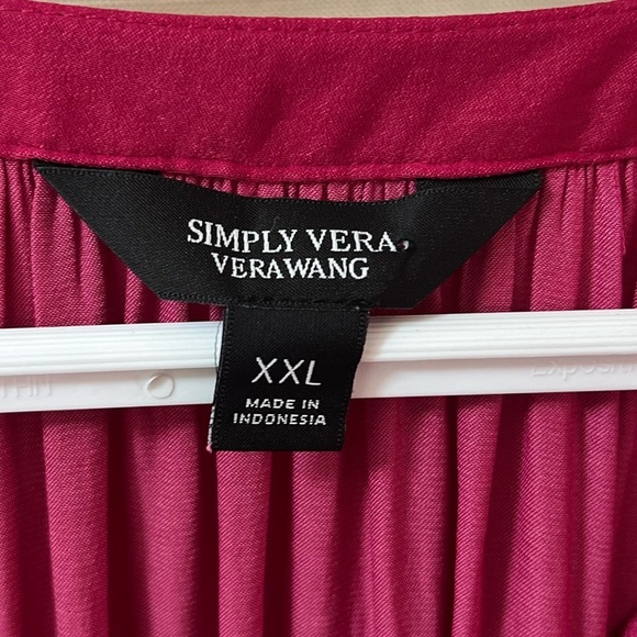 🔴 Simply Vera pink pleated belted long sleeve midi dress size Xxl - Picture 2 of 8